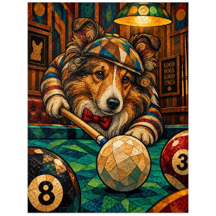 Shetland Sheepdog, Geometrische Mozaïek Briefkaart