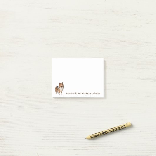 Shetland Sheepdog gepersonaliseerde notities Post-it® Notes (Op bureau)