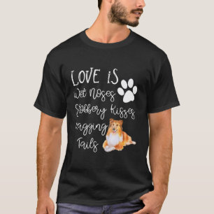 Shetland Sheepdog Gift Hondenliefhebber Ik hou van T-shirt