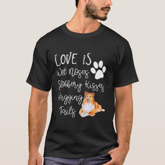 Shetland Sheepdog Gift Hondenliefhebber Ik hou van T-shirt (Voorkant)