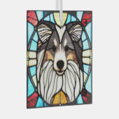 Shetland Sheepdog "Glas in lood" Glas Ornament (Voorkant Rechts)