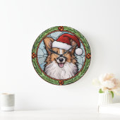 Shetland Sheepdog Glas in lood Kerstmis Grote Klok (Huis)