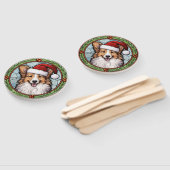 Shetland Sheepdog Glas in lood Kerstmis Handwaaier (Niet-gemonteerd)