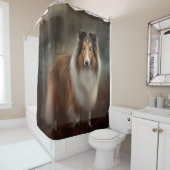 Shetland Sheepdog Halloween eng Douchegordijn (In situ)
