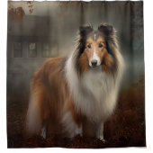 Shetland Sheepdog Halloween eng Douchegordijn (Voorkant)