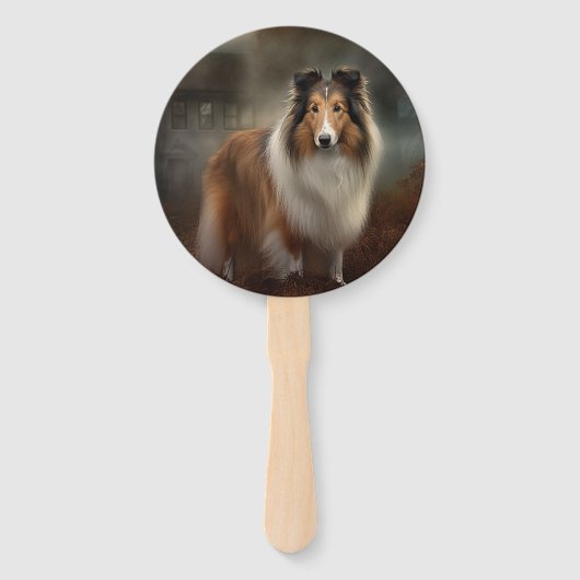 Shetland Sheepdog Halloween eng Handwaaier (Achterkant)