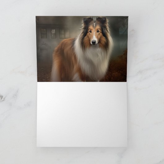 Shetland Sheepdog Halloween eng Kaart (Binnen)