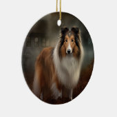 Shetland Sheepdog Halloween eng Keramisch Ornament (Rechts)