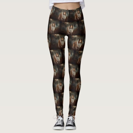 Shetland Sheepdog Halloween eng Leggings (Voorkant)