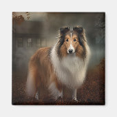 Shetland Sheepdog Halloween eng Magneet (Voorkant)