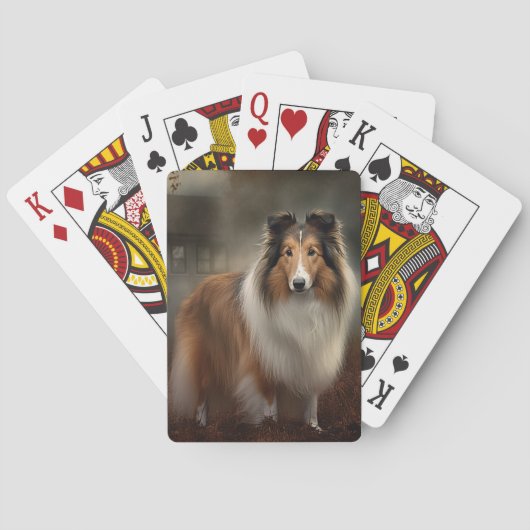 Shetland Sheepdog Halloween eng Pokerkaarten (Achterkant)