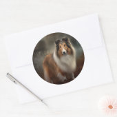 Shetland Sheepdog Halloween eng Ronde Sticker (Envelop)