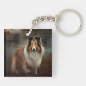 Shetland Sheepdog Halloween eng Sleutelhanger (Achterkant)