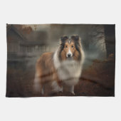 Shetland Sheepdog Halloween eng Theedoek (Horizontaal)