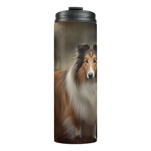 Shetland Sheepdog Halloween Griezelen Thermosbeker (Voorkant)