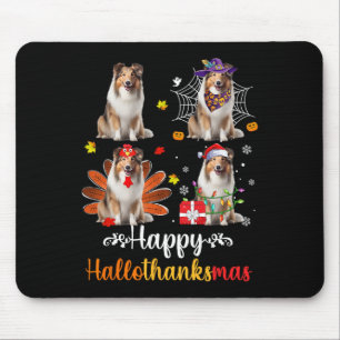 Shetland Sheepdog Halloween Kerstfeest Happy Hallo Muismat
