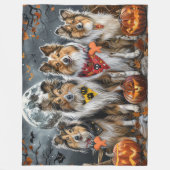 Shetland Sheepdog Halloween Spoken  Fleece Deken (Voorkant)