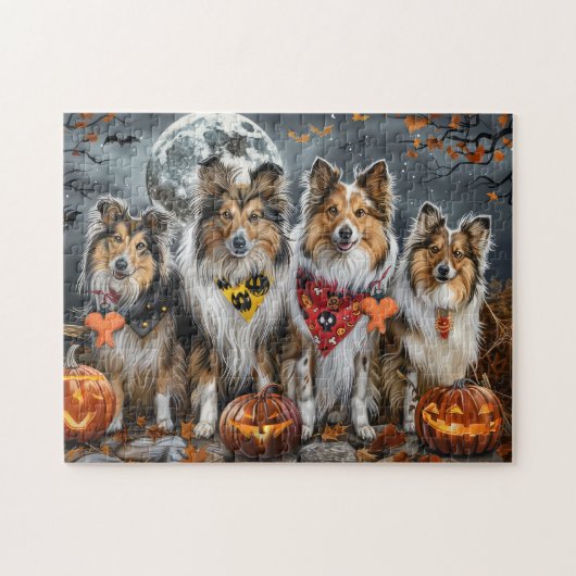 Shetland Sheepdog Halloween Spoken  Legpuzzel (Horizontaal)