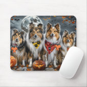 Shetland Sheepdog Halloween Spokengeest Muismat (Met muis)