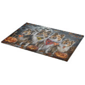 Shetland Sheepdog Halloween Spokenverwekkend Snijplank (Hoek)