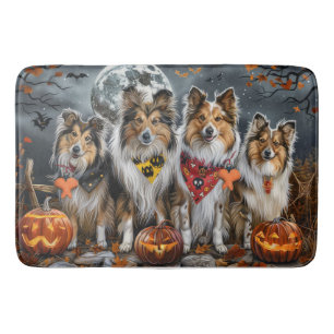 Shetland Sheepdog Halloween Spooky Badmat