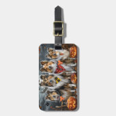 Shetland Sheepdog Halloween Spooky Bagagelabel (Voorkant verticaal)