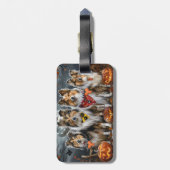 Shetland Sheepdog Halloween Spooky Bagagelabel (Achterkant verticaal)