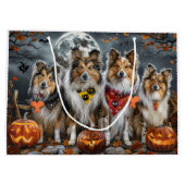 Shetland Sheepdog Halloween Spooky Groot Cadeauzakje (Achterkant)