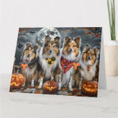 Shetland Sheepdog Halloween Spooky Kaart (Voorkant)
