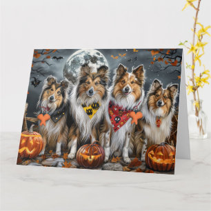 Shetland Sheepdog Halloween Spooky Kaart