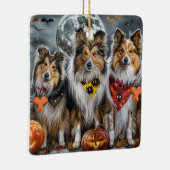 Shetland Sheepdog Halloween Spooky Keramisch Ornament (Rechts)