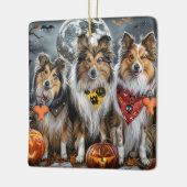 Shetland Sheepdog Halloween Spooky Keramisch Ornament (Links)