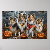 Shetland Sheepdog Halloween Spooky Poster (Voorkant)