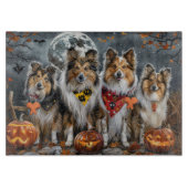 Shetland Sheepdog Halloween Spooky Snijplank (Voorkant)