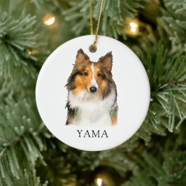 Shetland Sheepdog handtekening gepersonaliseerd Keramisch Ornament