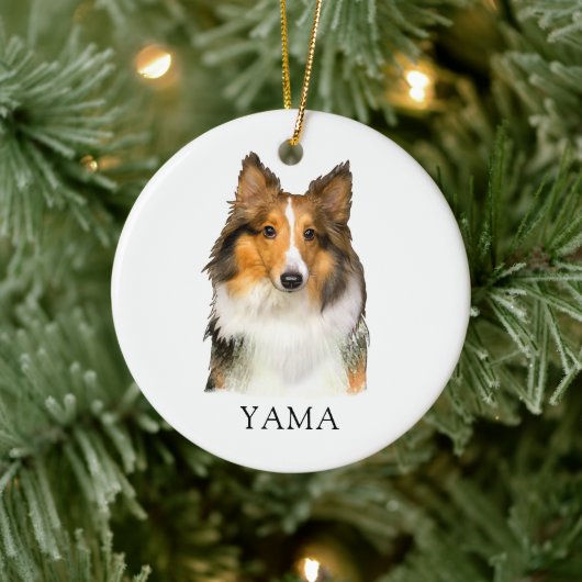 Shetland Sheepdog handtekening gepersonaliseerd Keramisch Ornament (Boom)