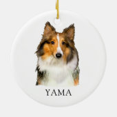 Shetland Sheepdog handtekening gepersonaliseerd Keramisch Ornament (Achterkant)