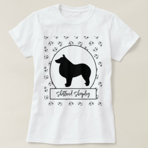 Shetland Sheepdog Hearts Pawprints T-shirt