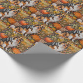Shetland Sheepdog Herfst Oogst Dankdag Cadeaupapier (Hoek)
