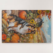 Shetland Sheepdog Herfst Oogst Thanksgiving Legpuzzel (Horizontaal)