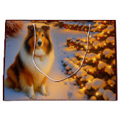 Shetland Sheepdog Holiday  Groot Cadeauzakje (Voorkant)