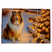 Shetland Sheepdog Holiday  Groot Cadeauzakje (Achterkant)