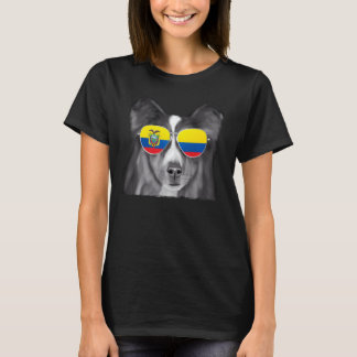 Shetland Sheepdog Hond Ecuador Vlag Zonnebril T-shirt