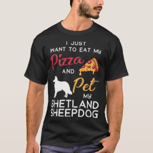 Shetland Sheepdog Hond Pizza liefhebber eigenaar X T-shirt