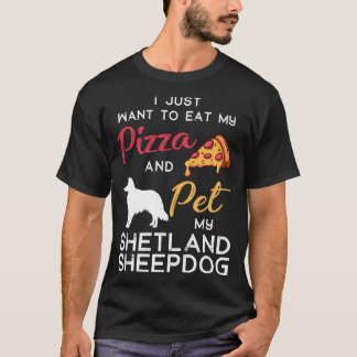 Shetland Sheepdog Hond Pizza liefhebber eigenaar X T-shirt