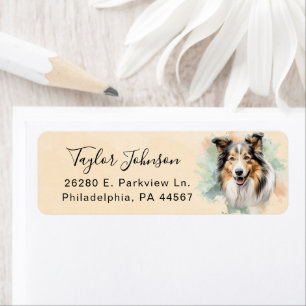 Shetland Sheepdog-honden retouradreslabel Etiket