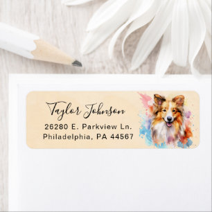 Shetland Sheepdog-honden retouradreslabel Etiket