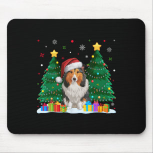 Shetland Sheepdog Hondenliefhebber Santa Hat Ugly Muismat