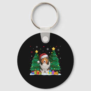 Shetland Sheepdog Hondenliefhebber Santa Hat Ugly  Sleutelhanger