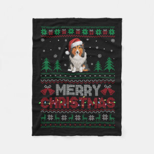 Shetland Sheepdog Hondenliefhebbers Santa Hat Chri Fleece Deken
